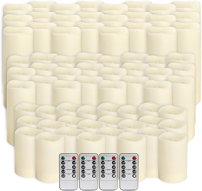 144-Pack LED Flameless Candles with Remote Control for Home and Special Occasions (Three Sizes)-HomvellaHome
