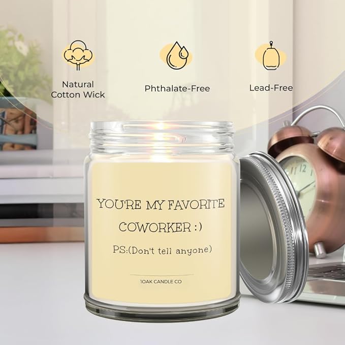 1OAK Vanilla Coworker Candle - Office Gifts for Coworkers - Funny & Farewell Gifts for Women, Men & Colleagues-HomvellaHome