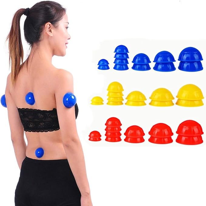 12 Pcs Silicone Massage Cupping Set Vacuum Cupping Cans Acupuncture Cupping Therapy Set Professional Body Massage Suction Cup Cupping Therapy Pain Relief Muscle Health Relaxation-HomvellaHome