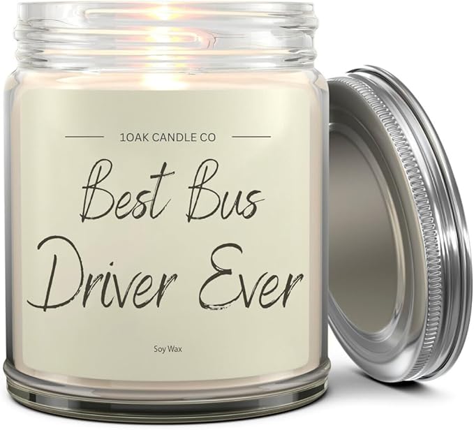 1OAK Vanilla Candle - Thank You Bus Driver Gifts for Women, Men - Bus Driver Appreciation & Retirement Gifts-HomvellaHome