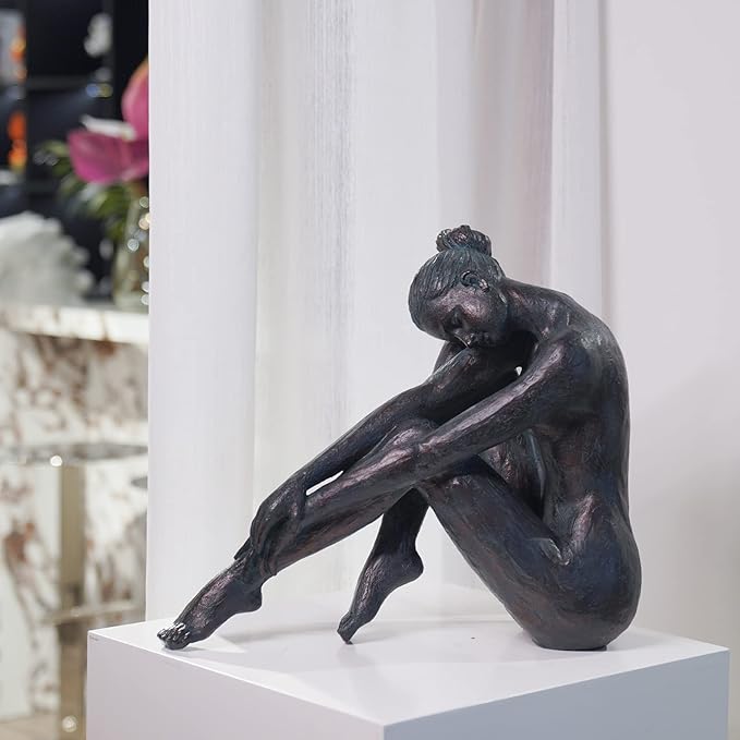 Guichifun Yoga Dancer Statue Home Decoration - Resin Bronze Sculpture Modern Creative Home Garden Statue Handicrafts Art Ware Home Décor Office Room or Outdoor Garden Gifts 16.3 x 7.15 x 13.9 Inch-HomvellaHome