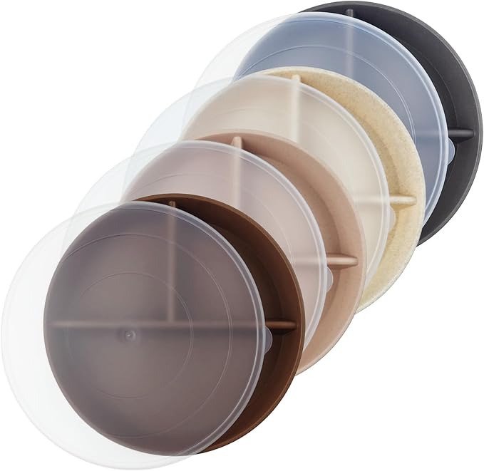greenandlife 9 Inch 4PCS Portion Control Plates with Lids, Divided Plates for Kids Adults, Dishwasher Microwave Safe Compartment Plate, Unbreakable Lightweight Reusable Wheat Straw Plate, Earth Tone-HomvellaHome