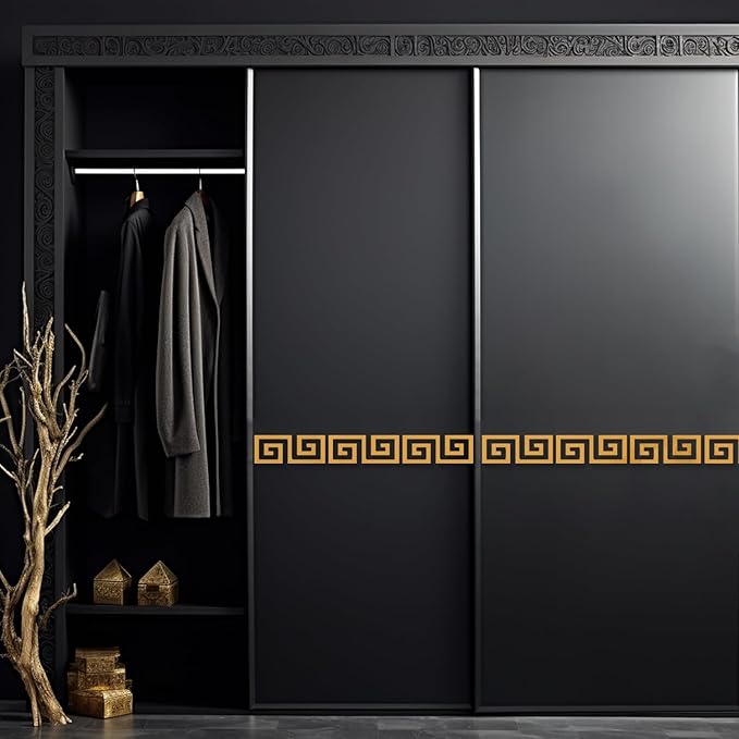 15 Pcs DIY Geometric Shape Acrylic Decorative Mirror Stickers Removable Adhesive Wall Mirror Décor for Living Room Home Background (Gold,3.15 * 7.87inches)-HomvellaHome