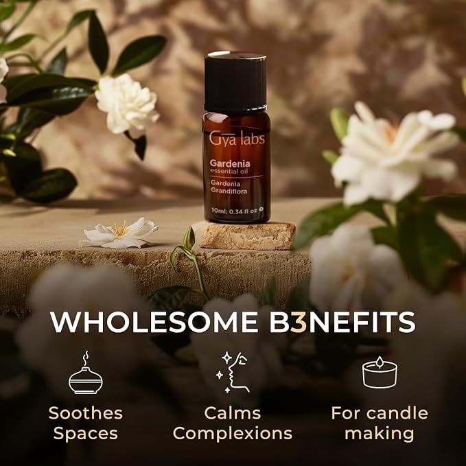 Gya Labs Gardenia Essential Oil for Diffuser - 0.34 Fl Oz - 100% Pure Natural Gardenia Oil for Skin, Aromatherapy & Candle Making Scent-HomvellaHome