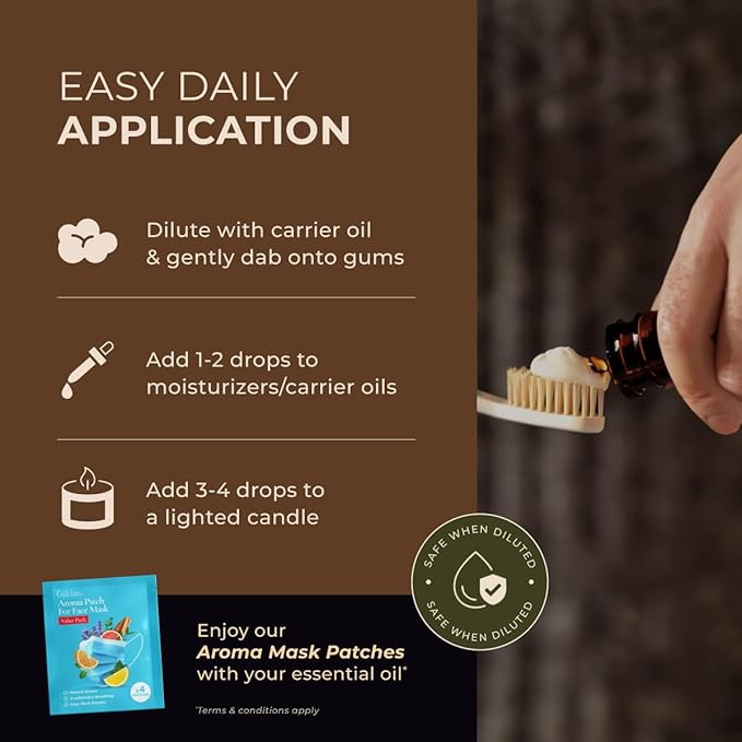 Gya Labs Clove Essential Oil for Teeth & Gums - 0.34 Fl Oz - 100% Pure Natural Clove Oil for Oral Care, Hair, Skin & Candle Making Scent-HomvellaHome