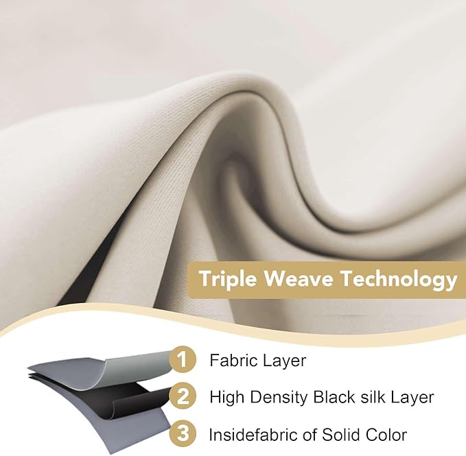 H.VERSAILTEX Thermal Insulated Blackout Window Panels Microfiber Formaldehyde-Free Kids Curtains for Holiday Season Home Decoration,Grommet Top,52 by 96 - Inch - Fog - Set of 2-HomvellaHome