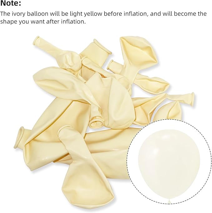 130pcs Ivory White Balloons Different Sizes 18" 12" 10" 5" Party Latex Balloons for Birthday Baby Shower Graduation Wedding Gender Reveal Anniversary Party Decorations-HomvellaHome