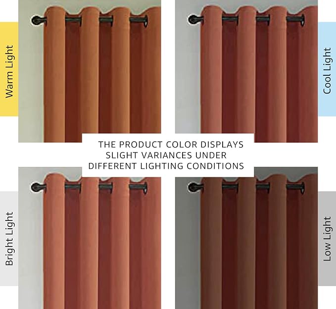 H.VERSAILTEX Holiday Decor Thermal Insulated Blackout Curtains for Bedroom Room Darkening Nursery/Baby Care Curtains,Grommet Panels, 52 by 84 - Inch - Orange - Set of 2-HomvellaHome