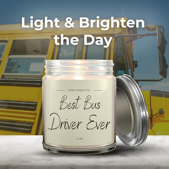 1OAK Vanilla Candle - Thank You Bus Driver Gifts for Women, Men - Bus Driver Appreciation & Retirement Gifts-HomvellaHome