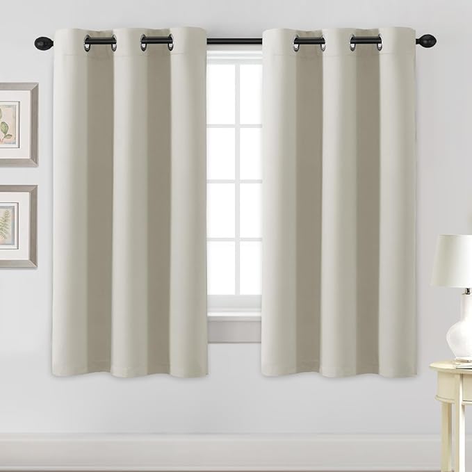 H.VERSAILTEX Blackout Curtains for Bedroom Thermal Insulated Room Darkening Living Room Curtains 63 Inch Long Grommet Privacy Protection Window Curtain Panels/Drapes for Nursery,2 Panels,Ivory/Cream-HomvellaHome
