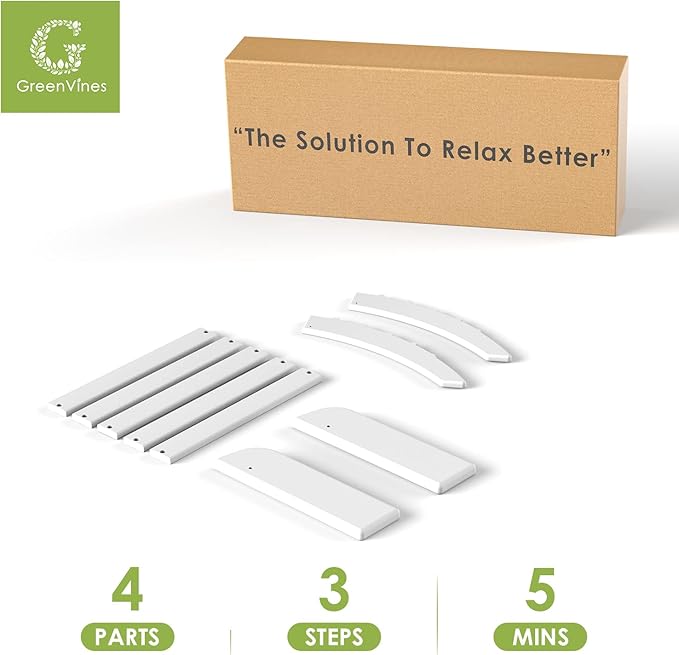 GREENVINES Adirondack-Ottoman | Set of 2 | HDPE Plastic | Outdoor Footrest | All Weather | Foot Rest | Foot Stool | White | for Adirondack Chair | for Patio Backyard Pool-HomvellaHome