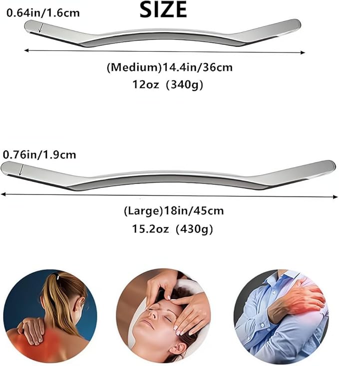Gua Sha Massage Tools,Fascia Blaster Lymphatic Drainage Massager Stick, Cellulite Massager Muscle Roller Scraper Tool (Medium)-HomvellaHome