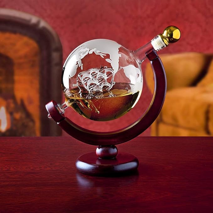 Godinger Whiskey Decanter Globe - for Liquor, Scotch, Bourbon, Vodka or Wine, Gifts for Men Dad - 850ml-HomvellaHome