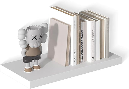 12 Inch Deep Floating Shelves for Wall 1 Pack White Floating Shelves Large Storage Space Wall Mount Shelf for Living Room Kitchen Bathroom 24" W x 12" D x 1.2" H White-HomvellaHome