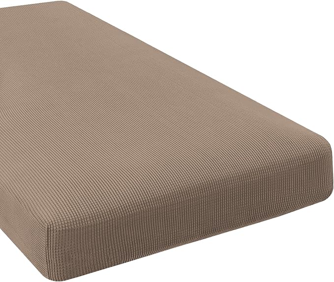 H.VERSAILTEX Super Stretch Individual Chaise Cover Sectional Couch Covers for L Shaped Sofa Both Left/Right Featuring Thick Jacquard Textured Twill Fabric (1 Piece Chaise Cover, Macchiato)-HomvellaHome