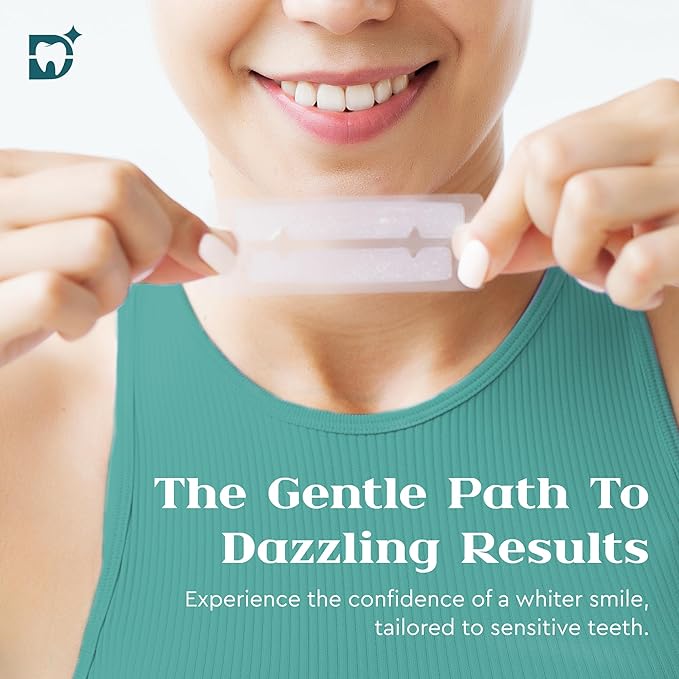 Gentle Teeth Whitening Strips - 20 Pack | Mint Flavor | 6% Hydrogen Peroxide | Sensitive Tooth Stain Remover & Whitener Treatment | Rapid Home Kit for Fast, Professional & Whiter Results-HomvellaHome