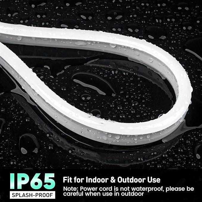 GZBtech RGB LED Neon Rope Lights 66FT/20M, AC 110-120V Waterproof Color Changing LED Rope with Remote Controller, Dimmable Multi Color Neon Rope Lighting for Indoor Outdoor Commercial Use-HomvellaHome