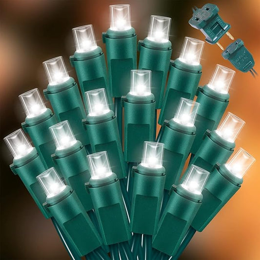 150 LED White String Lights - LED Christmas Decoration, Mini led Lights for Indoor Outdoor Home Holiday Party Wedding Independence Day Decoration-HomvellaHome