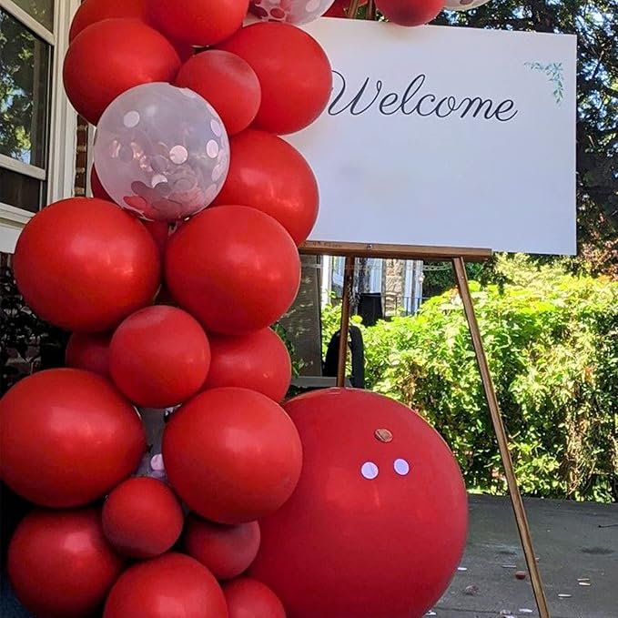 130pcs Red Balloons Different Sizes 18" 12" 10" 5" Party Latex Balloons for Valentine's Day Birthday Christmas Baby Shower Wedding Anniversary Party Decorations-HomvellaHome