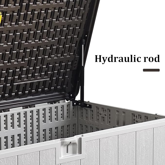 110 Gallon Pro Outdoor Storage Box Waterproof Lockable Deck Box Large, Patio Storage Bin for Pool Accessories Cushion Furniture, Garden Tools, UV-Resistant Outside Delivery, Grayish Brown-HomvellaHome