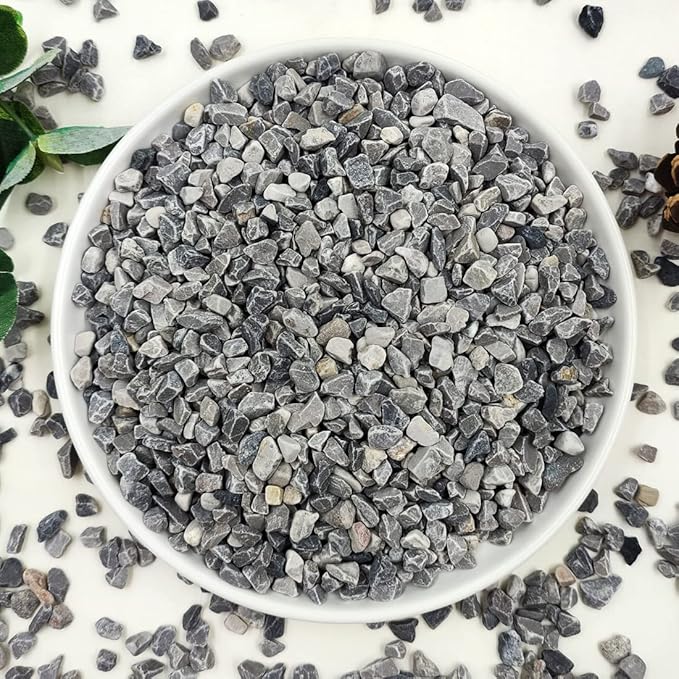 10LB Succulent and Cactus Gravel, 1/5 Inch Natural Decorative Polished Pebbles for Landscaping, Grey River Rocks for Plants, Vases, Aquariums, Terrarium and Outdoor Gardening-HomvellaHome