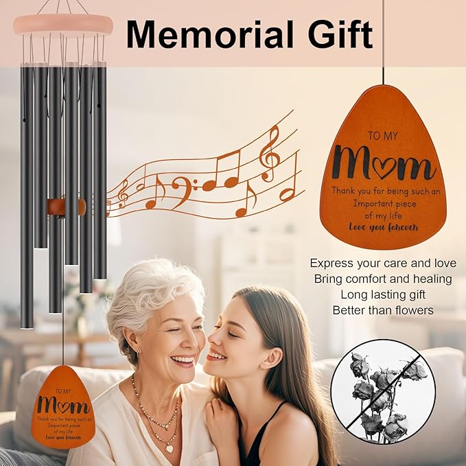 Gifts for Mom, Birthday Gifts for Mom from Daughter Son, Mother Gift for Birthday, Mothers Day, Thanksgiving, Christmas, 32 Inch Wind Chimes Gift for Home Decor-HomvellaHome