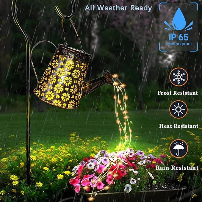 2 Pack Solar Watering Can with Lights,Solar Outdoor Garden Decor Waterproof Hanging Lantern Landscape Lights Outside Decorations for Yard Lawn Patio Gardening Gifts.-HomvellaHome