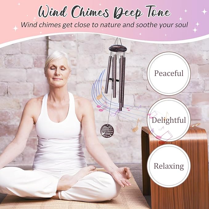 Gifts for Mimi, 25''Wind Chimes, Birthday Gift for Mimi from Grandkids, Mothers Day, Thanksgiving, Christmas Day Gifts Ideas for Love Rreminder-HomvellaHome