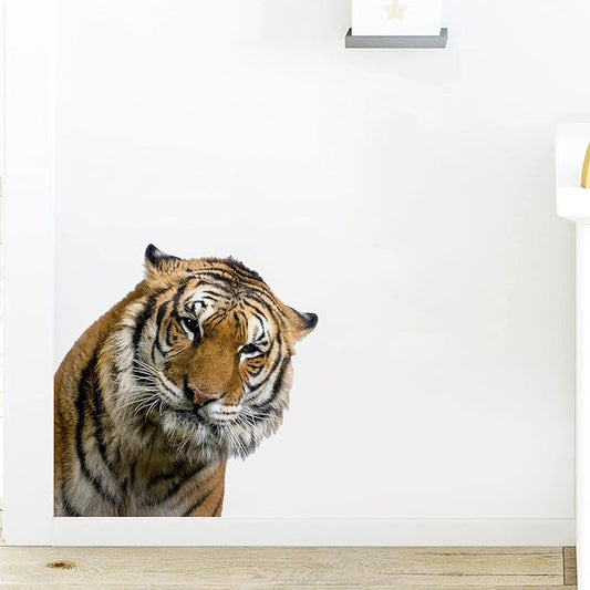 Gentle Tiger Wall Stickers & Decals - Peel & Stick, Removable Funny Tiger Window Stickers for Farmhouse Bedroom, Living Room & Shop Windows-HomvellaHome