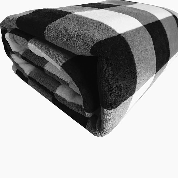 UKELER Buffalo Check/Plaid Throw Blanket 60''×50'' for Couch- Ultra Soft Plush Flannel Fleece Sherpa Throw Bed Throws for Kids and Adult-HomvellaHome