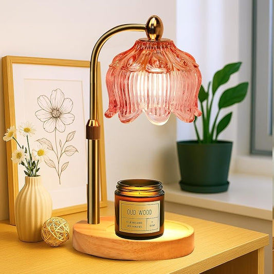 GEEZO Fragrance Candle Warmer Lamp，Electric Candle Warmer with Timer & Dimmer，Mom Christmas Birthday Gifts for Women, House Warming Gifts New Home Bedroom Decor-HomvellaHome