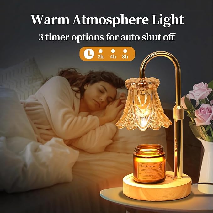 GEEZO Fragrance Candle Warmer Lamp，Electric Candle Warmer with Timer & Dimmer，Mom Christmas Birthday Gifts for Women, House Warming Gifts New Home Bedroom Decor-HomvellaHome
