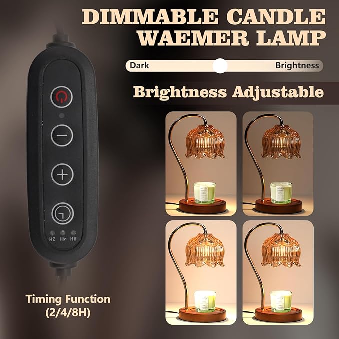 GEEZO Fragrance Candle Warmer Lamp，Electric Candle Warmer with Timer & Dimmer，Mom Christmas Birthday Gifts for Women, House Warming Gifts New Home Bedroom Decor-HomvellaHome