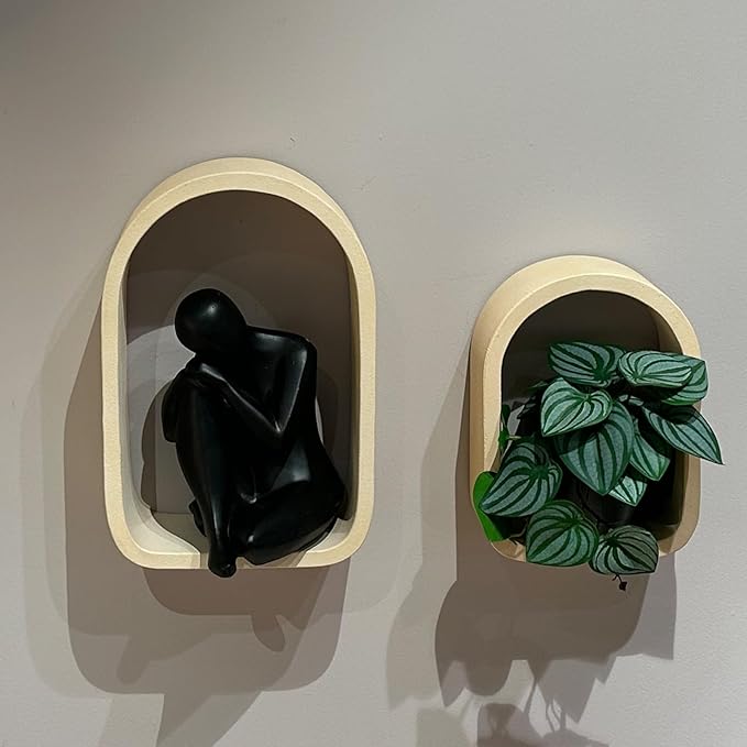 Guichifun Thinker Statue Resin Abstract Sculpture - Collectible Woman Figurine Art Home Office Bookshelf Decorative Objects Desktop Black Decor for Men&Women 5.25 X 6.25 X 8.5 Inch-HomvellaHome