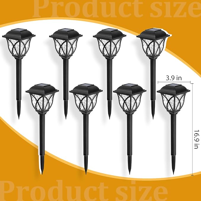 GIGALUMI Solar Lights Outdoor Waterproof, 6 Pack LED Solar Garden Lights, Outdoor Decorations, Garden Decor for Yard, Patio, Landscape, Planter, Walkway (Warm White)-HomvellaHome