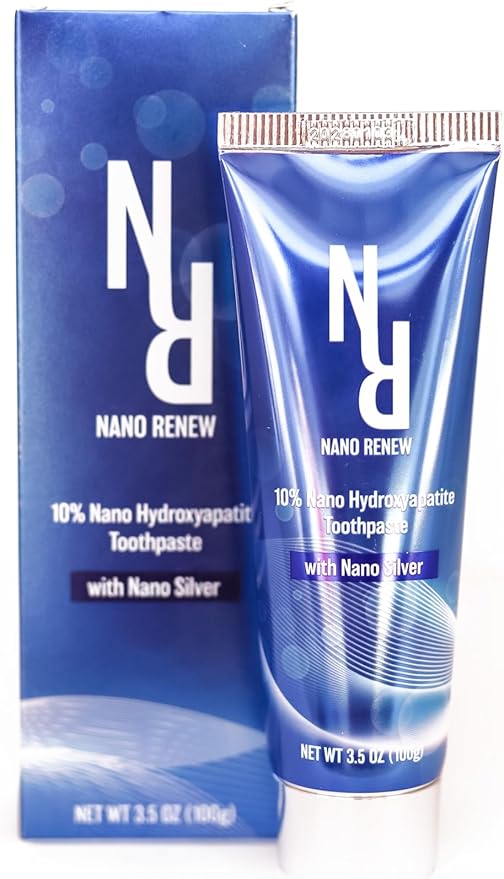 10% Nano Hydroxyapatite Toothpaste (Fluoride Free), with Nano Silver, Natural, Remineralizing, Whitening, Sensitive Teeth, SLS Free, Xylitol Nano-Hydroxyapatite Toothpaste for All Ages, 3.5 oz-HomvellaHome
