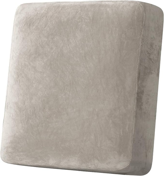 H.VERSAILTEX Velvet Stretch Couch Cushion Cover Plush Cushion Slipcover for Chair Cushion Furniture Protector Seat Cushion Sofa Cover (1 Piece Armchair Cushion Covers, Oatmeal)-HomvellaHome