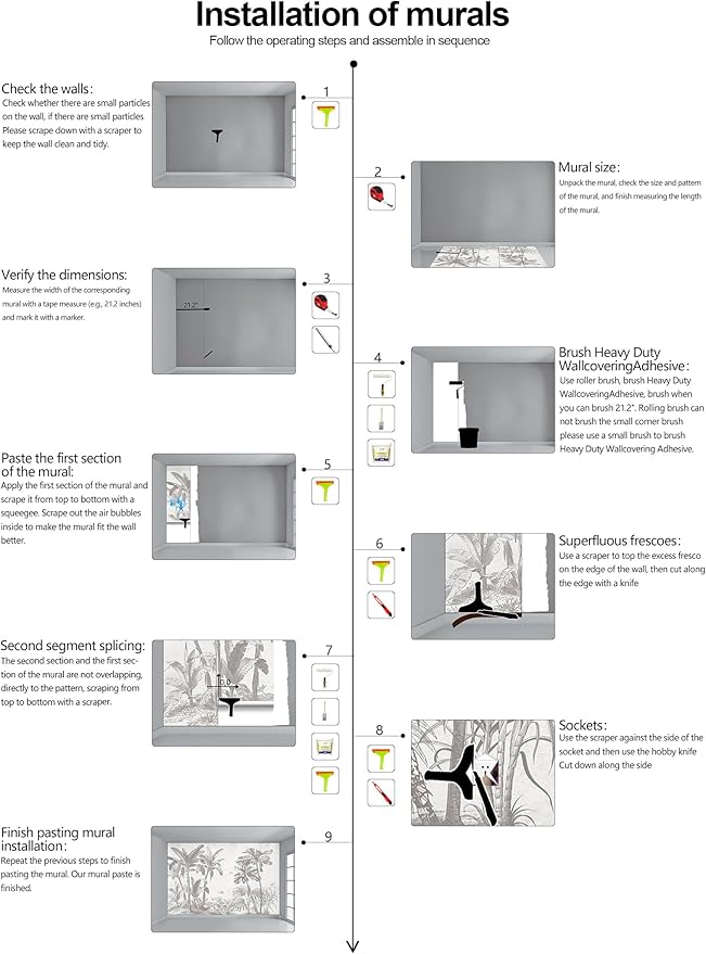 Gray Jungle Landscape Wallpaper Mural Tropical Banana Leaf Wall Mural (Not Peel and Stick)-HomvellaHome