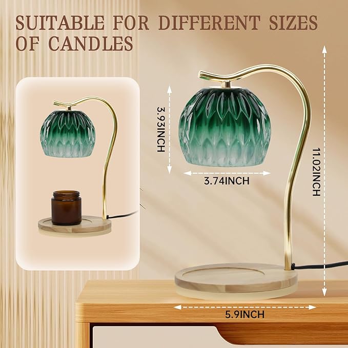 GEEZO Fragrance Candle Warmer Lamp，Electric Candle Warmer with Timer & Dimmer，Mom Christmas Birthday Gifts for Women, House Warming Gifts New Home Bedroom Decor-HomvellaHome