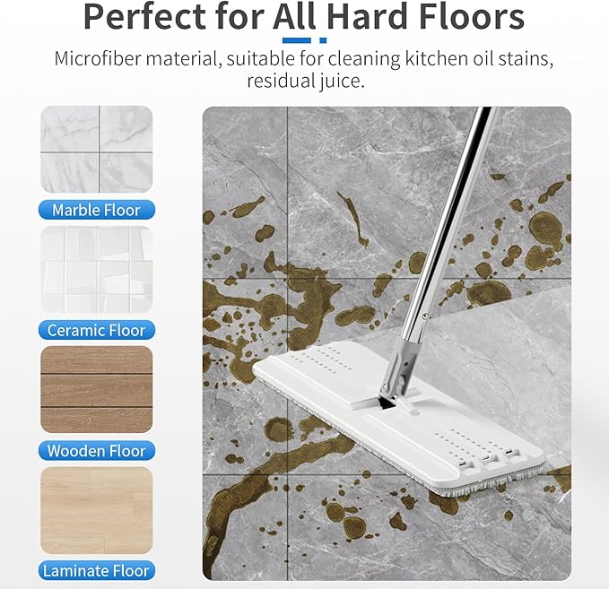 10Pcs Joymoop Mop Replacement Pads, 15 * 4.9'' Universal Mop Pads Mop Head Refills Washable Wet Mop, Compatible with Most 11-14” Size Mops-HomvellaHome