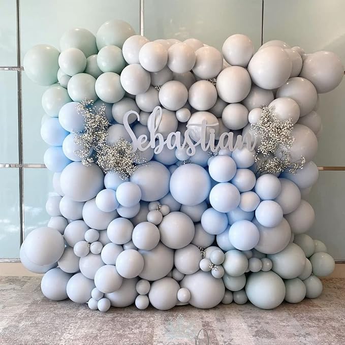 130pcs Dusty Blue Balloons Different Sizes 18" 12" 10" 5" Slate Blue Balloons for Boys Girls Baby Shower Wedding Anniversary Graduation Engagements Birthday Party Decorations-HomvellaHome