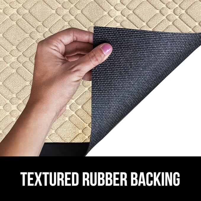 GORILLA GRIP 100% Waterproof All-Season WeatherMax Doormat US Designed Natural Rubber, Stain and Fade Resistant, Low Profile Indoor Outdoor Door Mats, Easy Clean Patio Mat, 17x29, Modern Latte-HomvellaHome