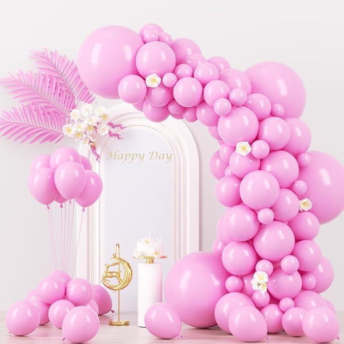 130pcs Pink Balloons Different Sizes 18" 12" 10" 5" Party Latex Balloons for Birthday Baby Shower Wedding Anniversary Princess Theme Party Decorations-HomvellaHome