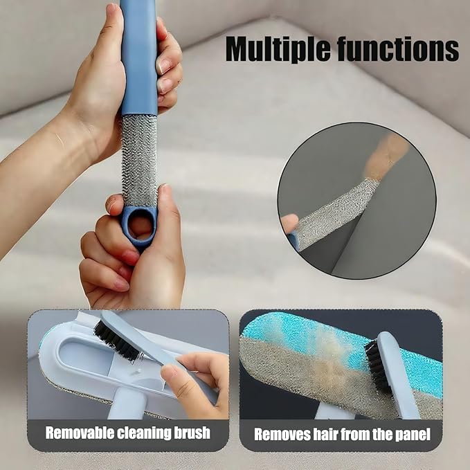 1 PCS Pet Hair Remover for Furniture,4 in 1 Reusable Lint Brush with 17-Inch Handle, Washable Tool for Dog and Cat Hair on Couches, Carpets, Clothes, Bedding, and Cars-HomvellaHome