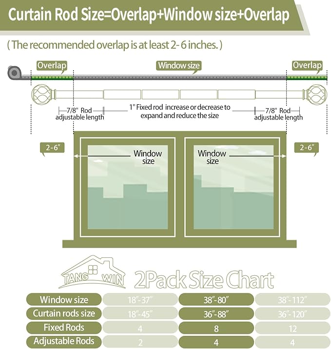 Gold Adjustable Curtain Rods for Windows:Farmhouse Heavy Duty Curtain Rod for Bedroom Living Room,Boho Decorative Rustic Drapery Rod with Vintage Coastal Texture Finial,Brass Gold 2Pack 36-88"-HomvellaHome