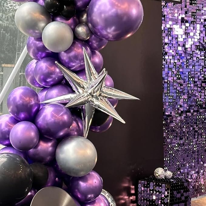 130pcs Metallic Purple Balloons Different Sizes 18" 12" 10" 5" Chrome Purple Latex Balloon Garland Arch Kit for Birthday Baby Shower Graduation Wedding Gender Reveal Party Decorations-HomvellaHome