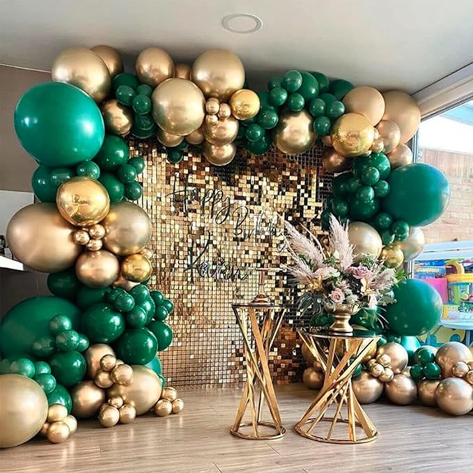 130pcs Dark Green Balloons Different Sizes 18" 12" 10" 5" Hunter Green Balloons for Birthday Dinosaur Baby Shower St. Patrick's Day Summer Jungle Forest Safari Party Decorations-HomvellaHome