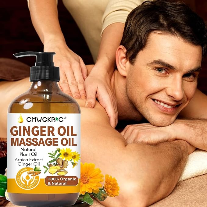 Ginger Oil,Ginger Massage Oil for Lymphatic Drainage,Natural Body Oil for Skin,Arnica Oil,Sore Muslce Massage Oil,Spa Ginger Oil-Warming and Relaxing for Mothers Day Gifts&Fathers Day Gift-HomvellaHome