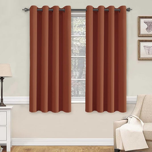 H.VERSAILTEX Thermal Insulated Blackout Shades Formaldehyde-Free Kids Room Curtains,Grommet Top,52 by 63 - Inch - Orange - Set of 2 Panels-HomvellaHome