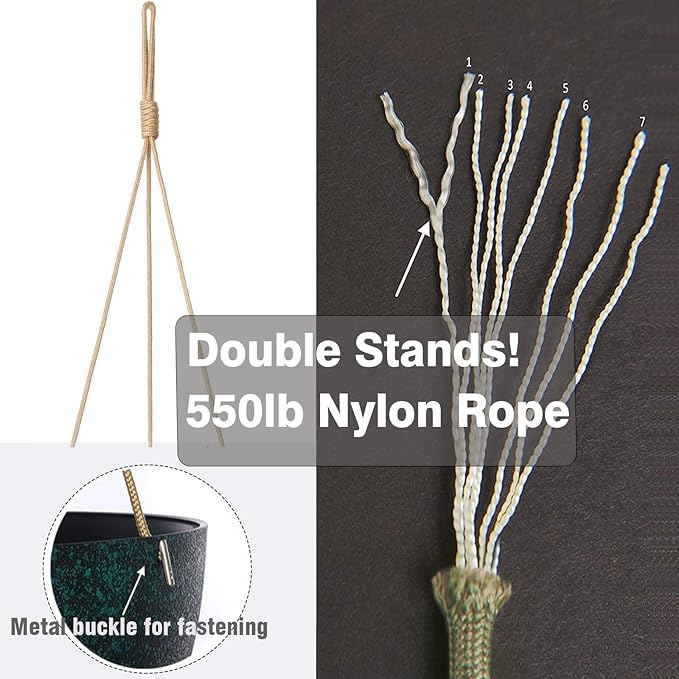 13 Inch 2 Pack Large Hanging Planters for Indoor Outdoor Plants, Plastic Hanging Basket Pots for House Plants Flowers, Black Speckles-HomvellaHome